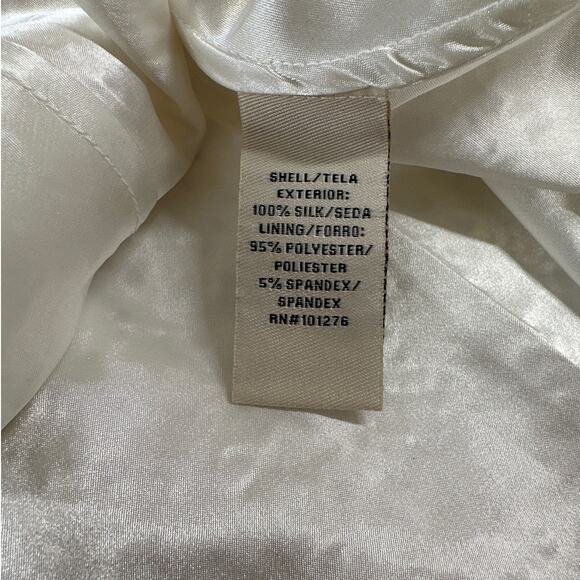 ECI New York 100% Silk Ivory Eyelet Ruffle Mini Spaghetti Strap Dress Size 10 - Picture 12 of 16